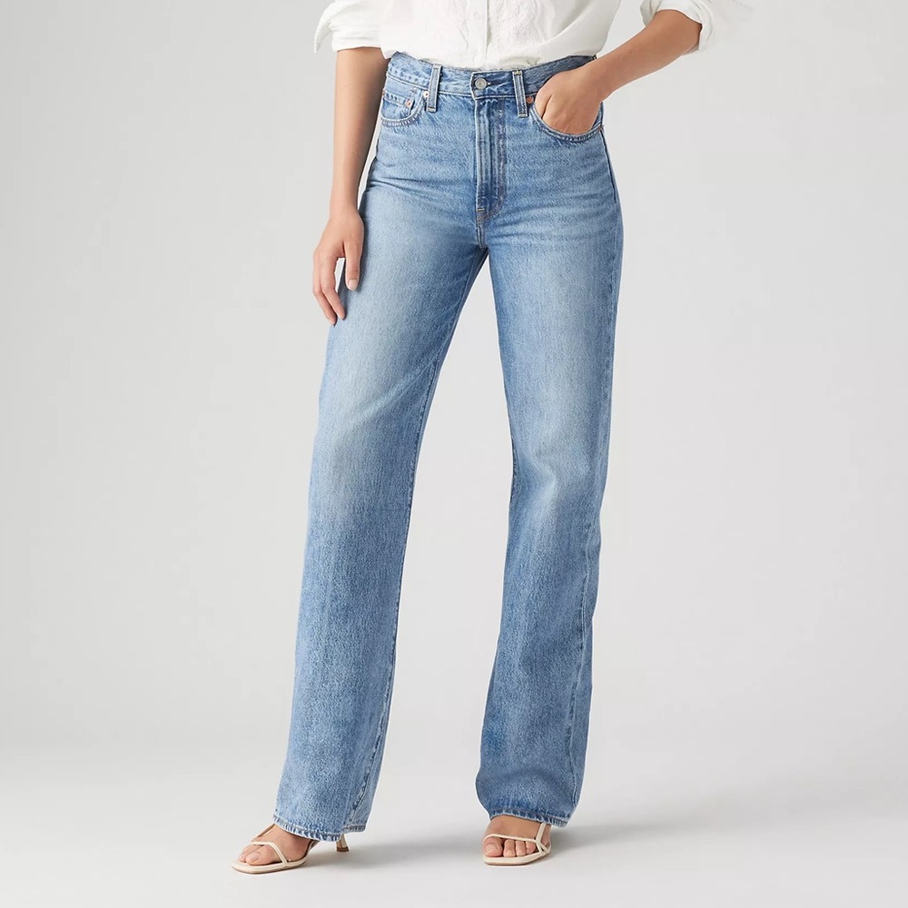 Levi's Ribcage Wide Leg Blue Jeans